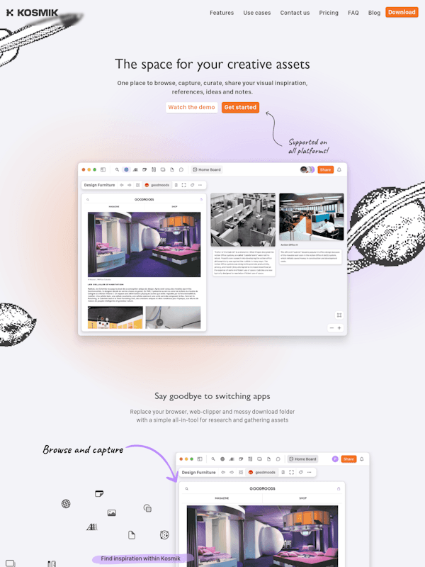 Kosmik creative studio website