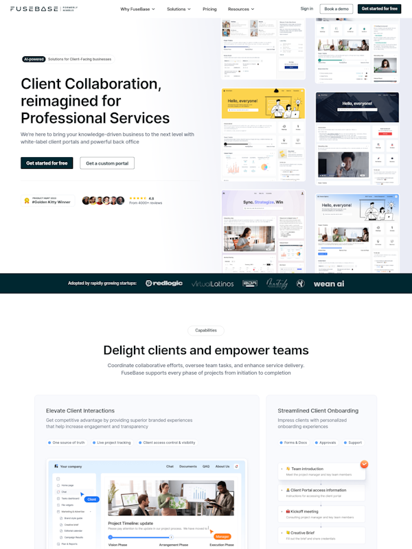 FuseBase — website we developed